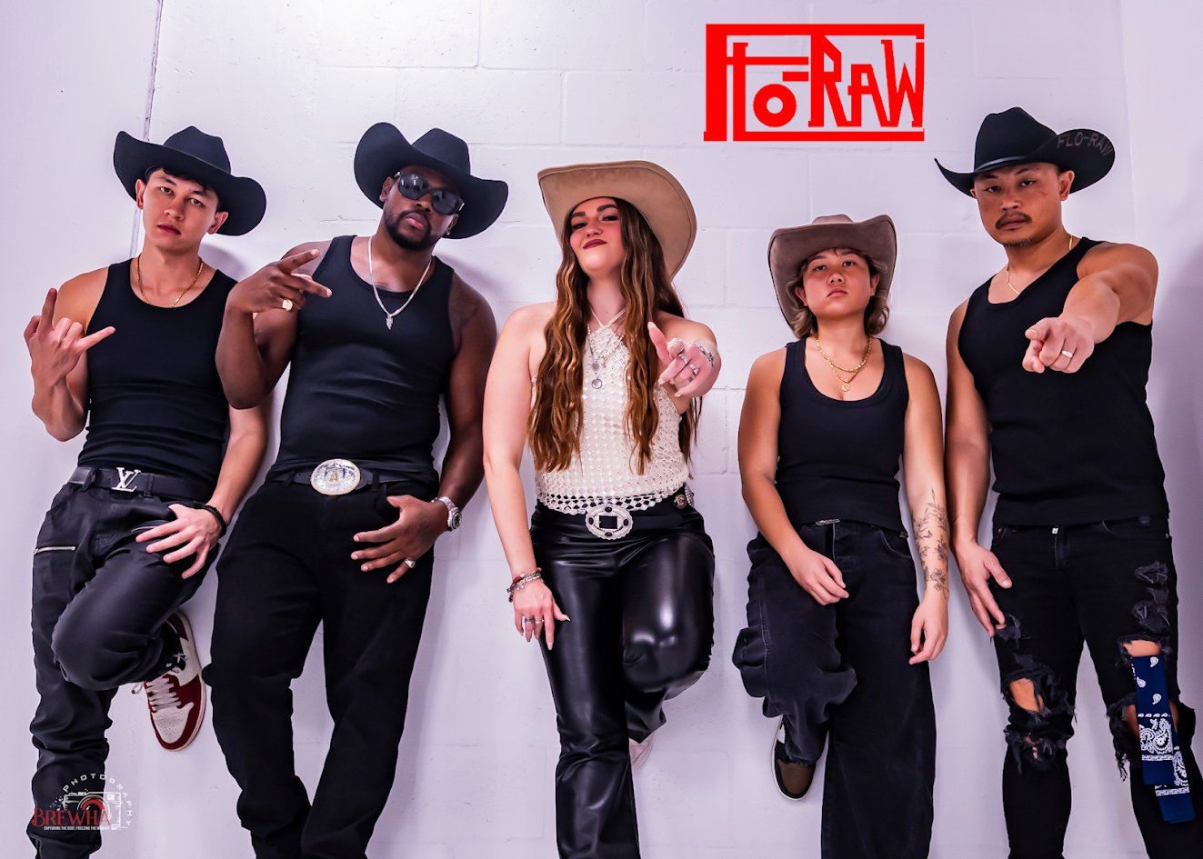 FLO-RAW in cowboy hats — promotional photo for Cowboy Hats & J’s